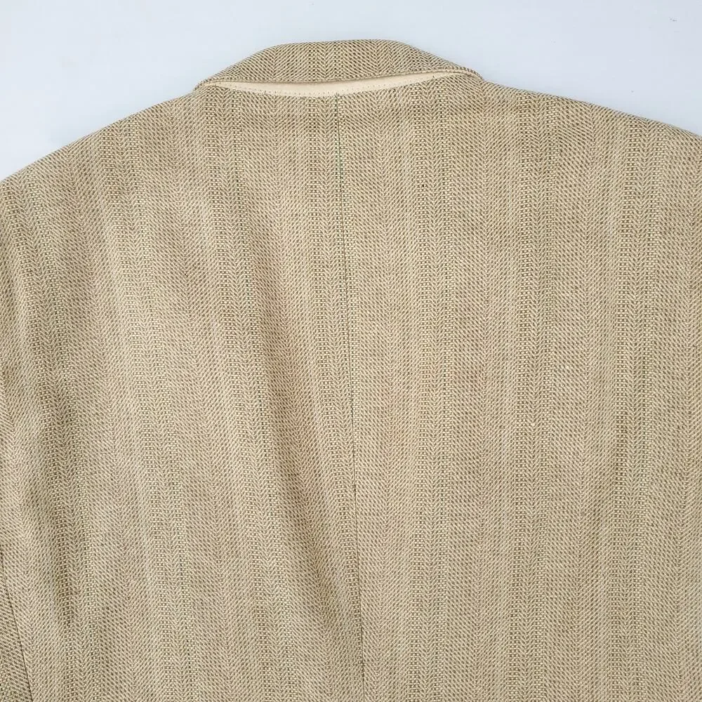 Ralph Lauren Ivy Prep University Club Tan Silk Linen Sports Coat Jacket 47
